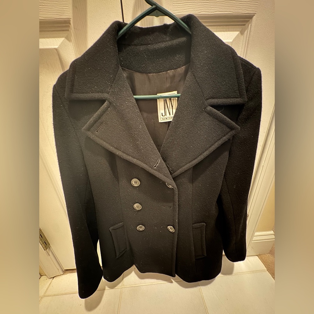 Jones New York Classic Black Pea Coat